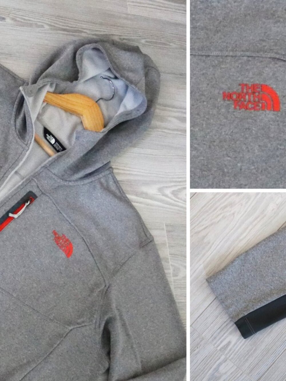 The North Face Cayonlands Hoodie Men's Gray Fleece Hooded Full Zip Jacket 2XL